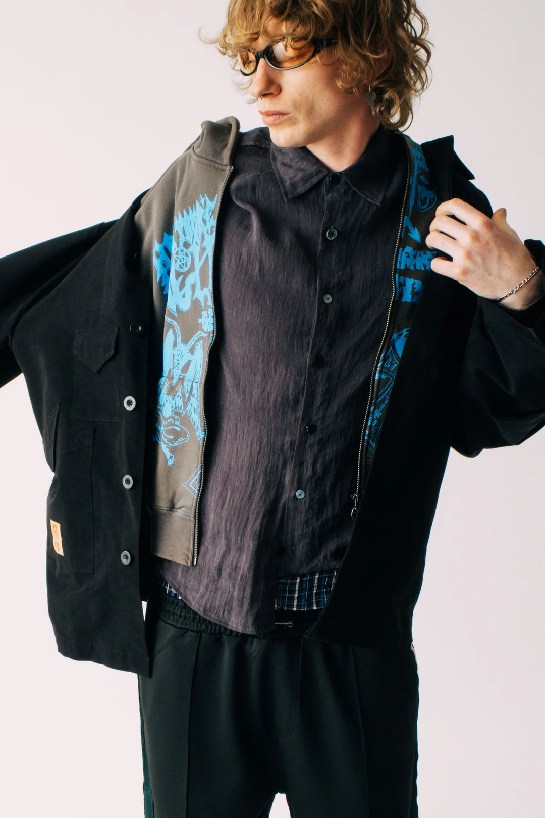 Crinkle LS Shirt Navy