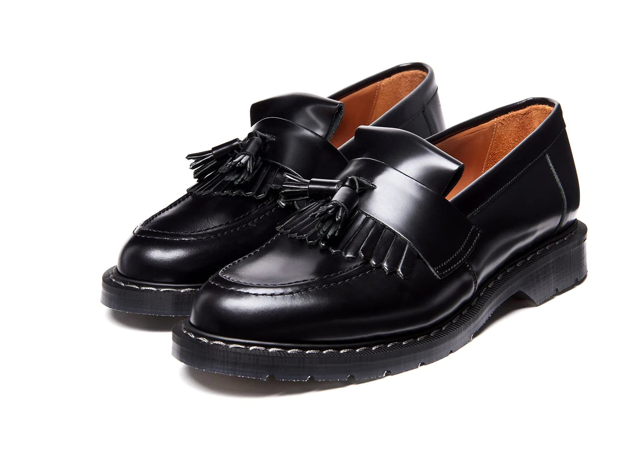 Black Hi-Shine Tassel Loafer