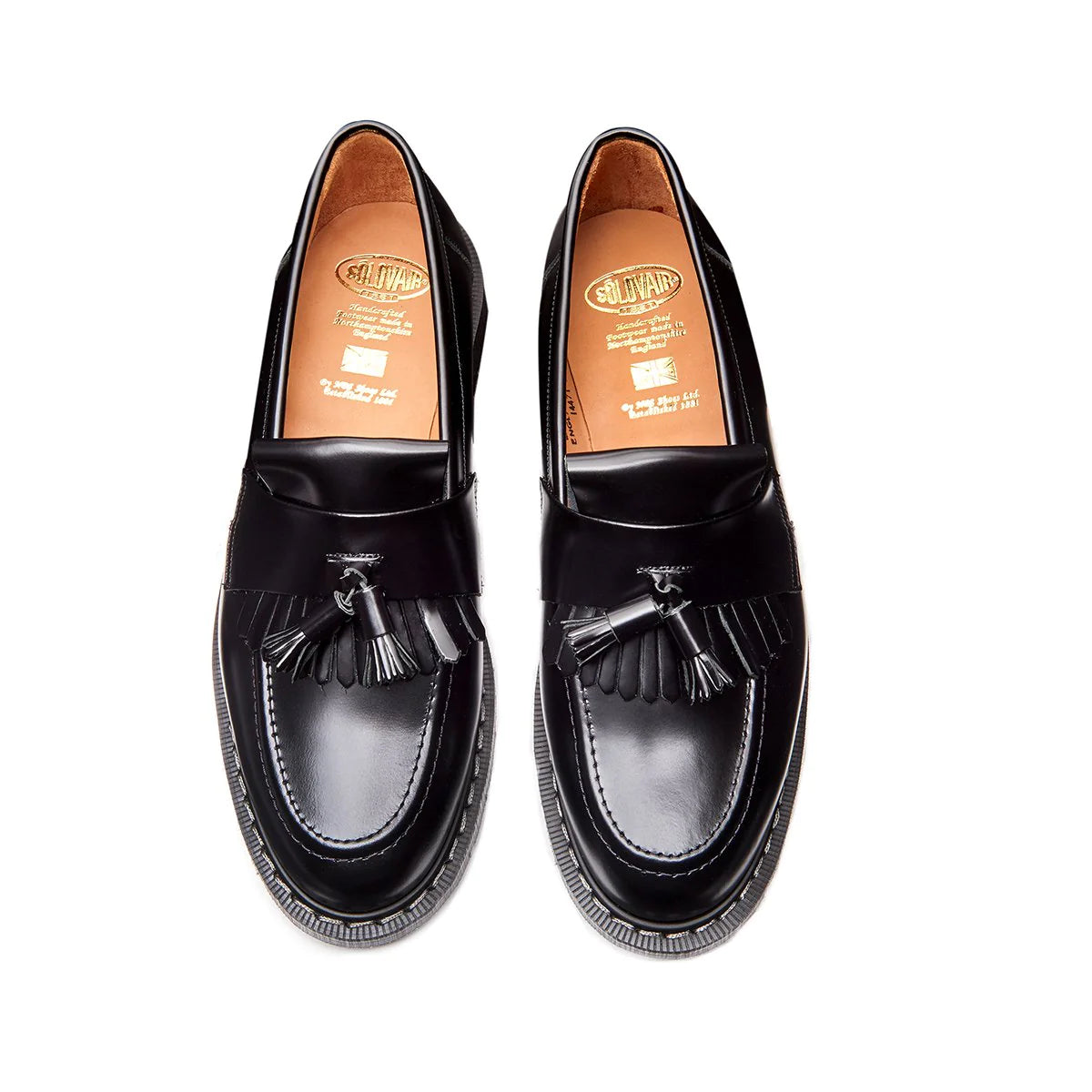 Black Hi-Shine Tassel Loafer