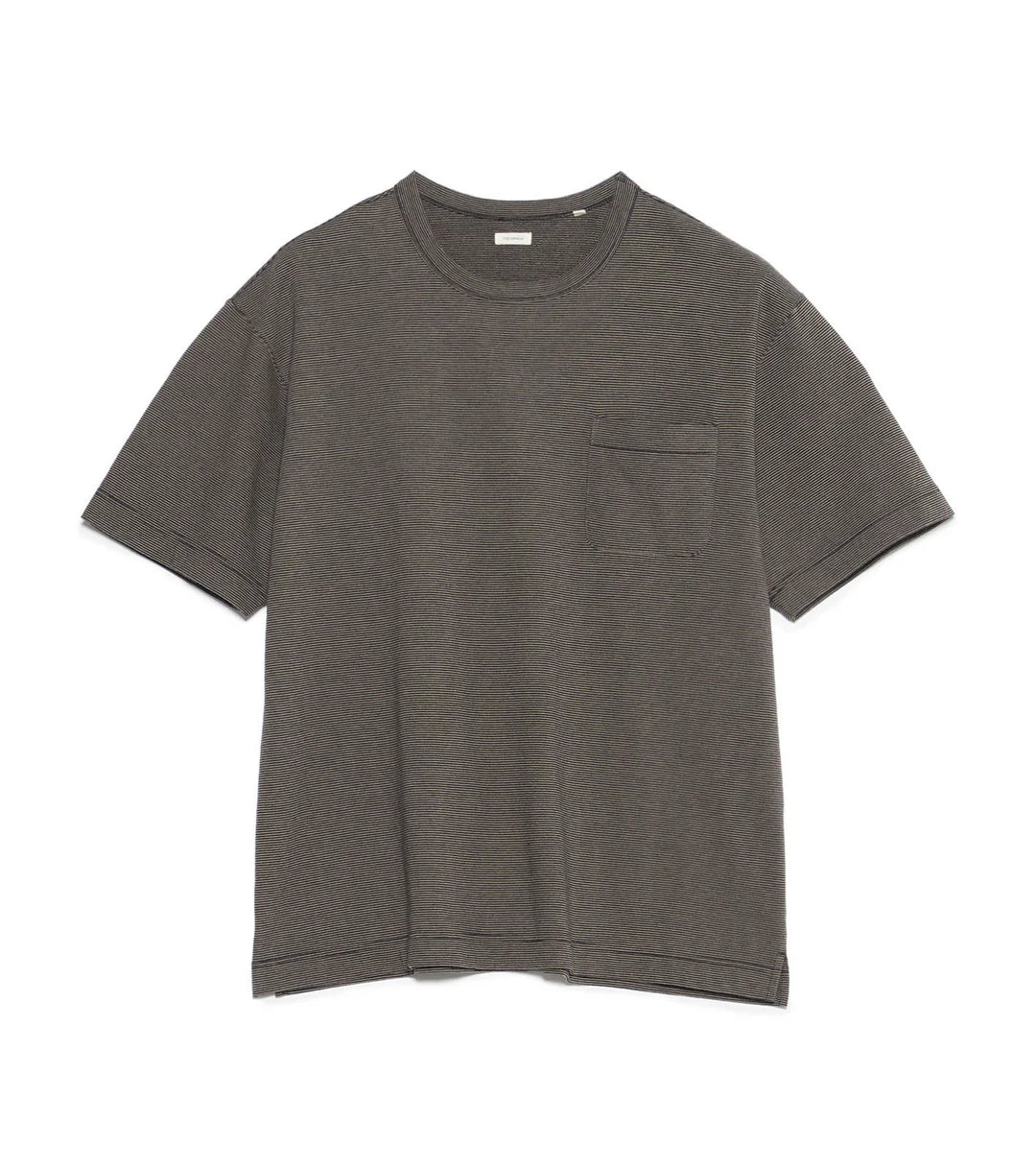 Micro Stripe Pocket Tee Black x Gray