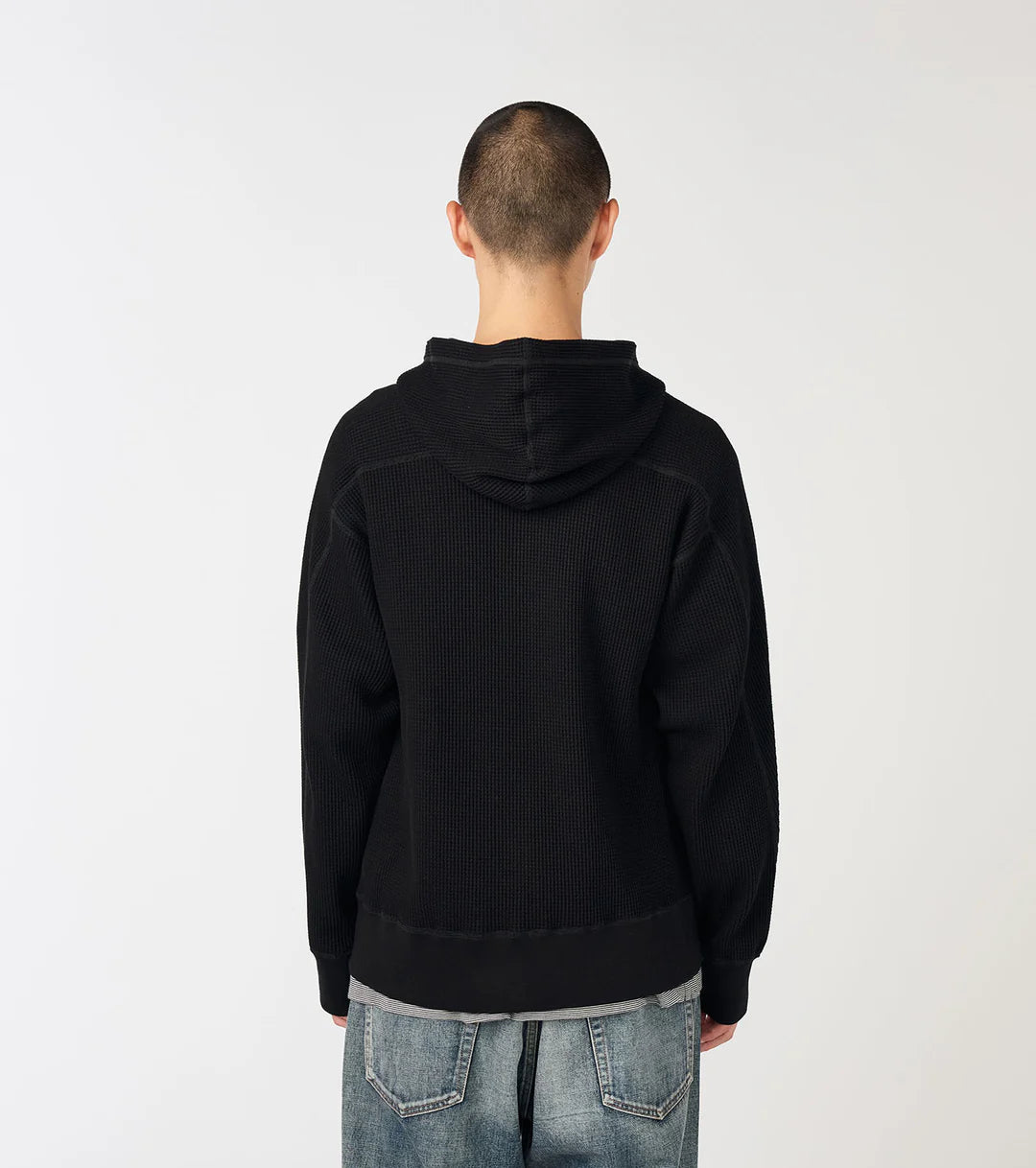 Zip-Up Thermal Hoodie Black