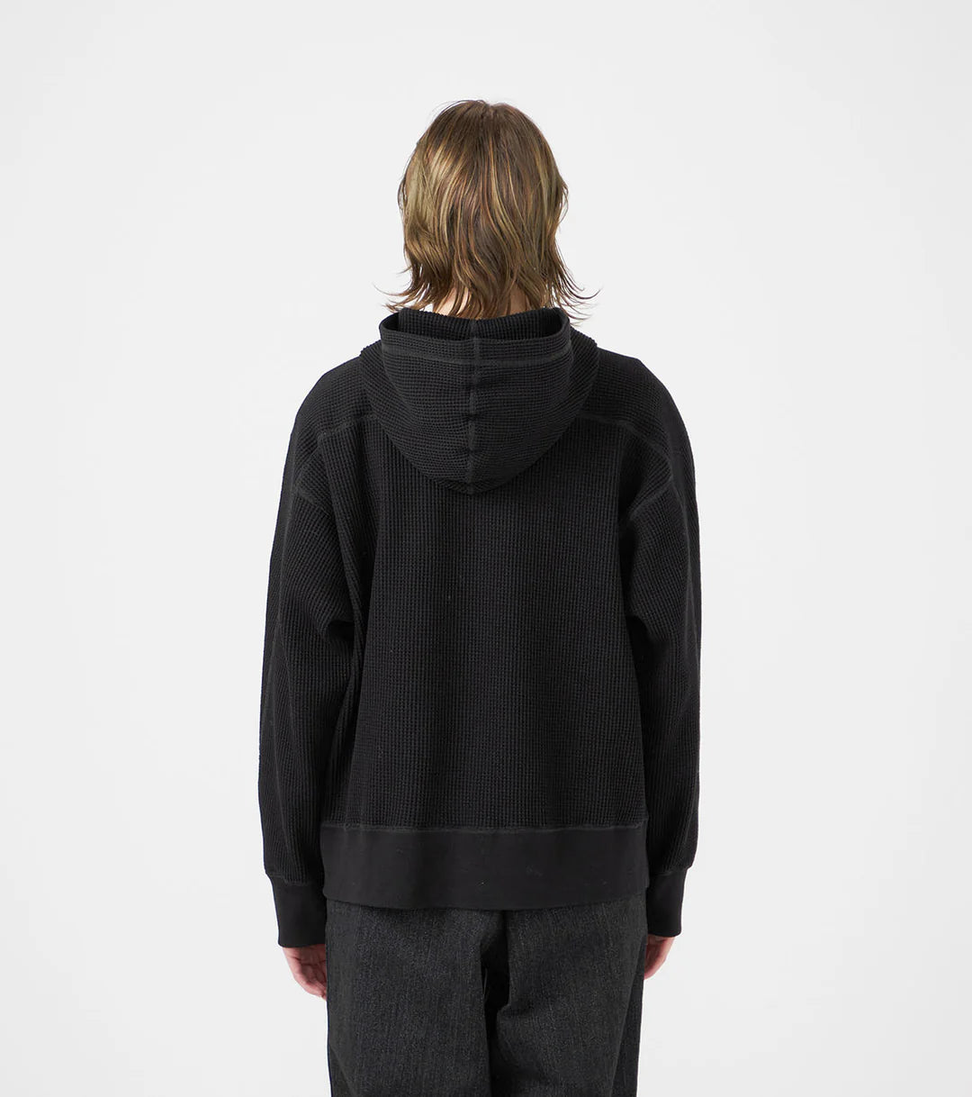 Zip-Up Thermal Hoodie Black