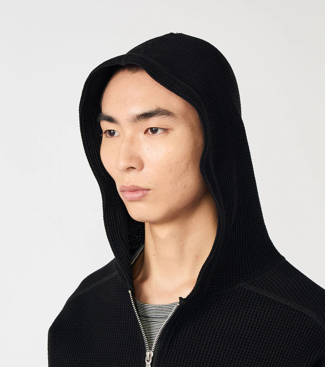 Zip-Up Thermal Hoodie Black