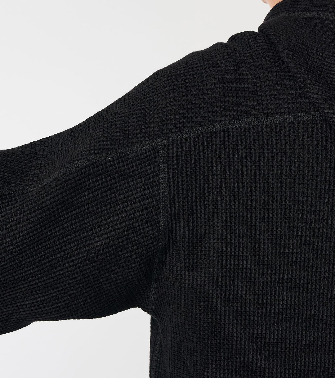 Zip-Up Thermal Hoodie Black