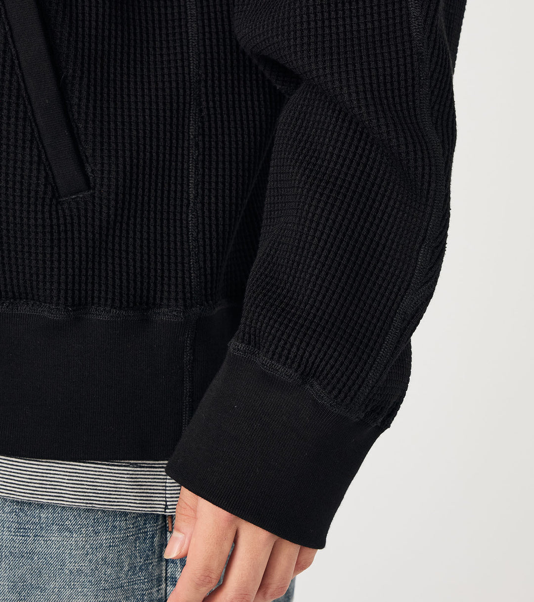 Zip-Up Thermal Hoodie Black