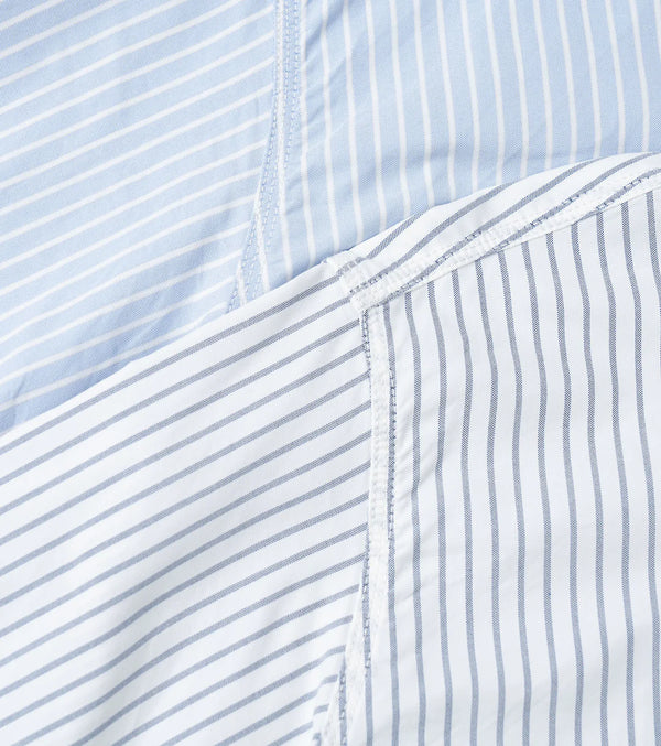 Button Down Stripe Wind Shirt White