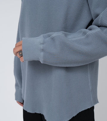 Mock Neck Thermal Sweat Blue Gray