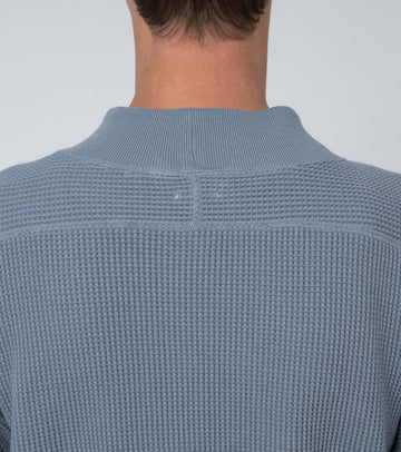 Mock Neck Thermal Sweat Blue Gray