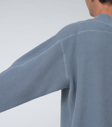 Mock Neck Thermal Sweat Blue Gray