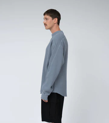 Mock Neck Thermal Sweat Blue Gray