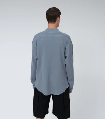 Mock Neck Thermal Sweat Blue Gray