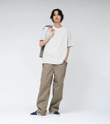 COOLMAX Stripe Jersey Tee Sand Beige x White