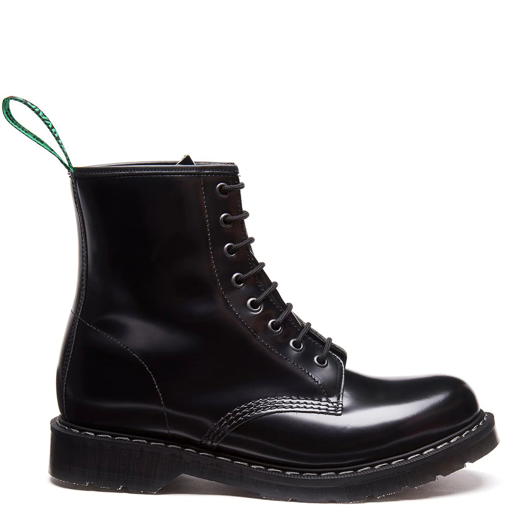 Black Hi-Shine 8 Eye Derby Boot