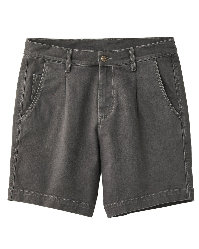 Heavy Twill Pleated Short Grey