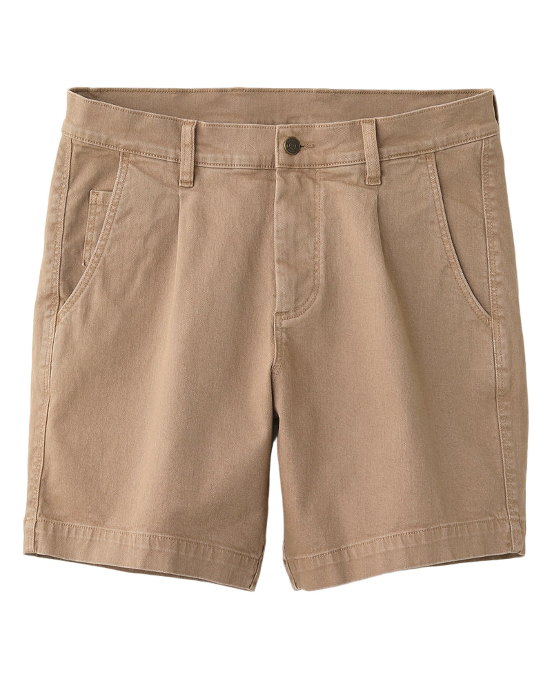Heavy Twill Pleated Short Khaki