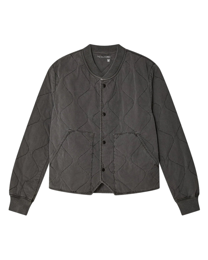 Quilted Bomber Jacket Black