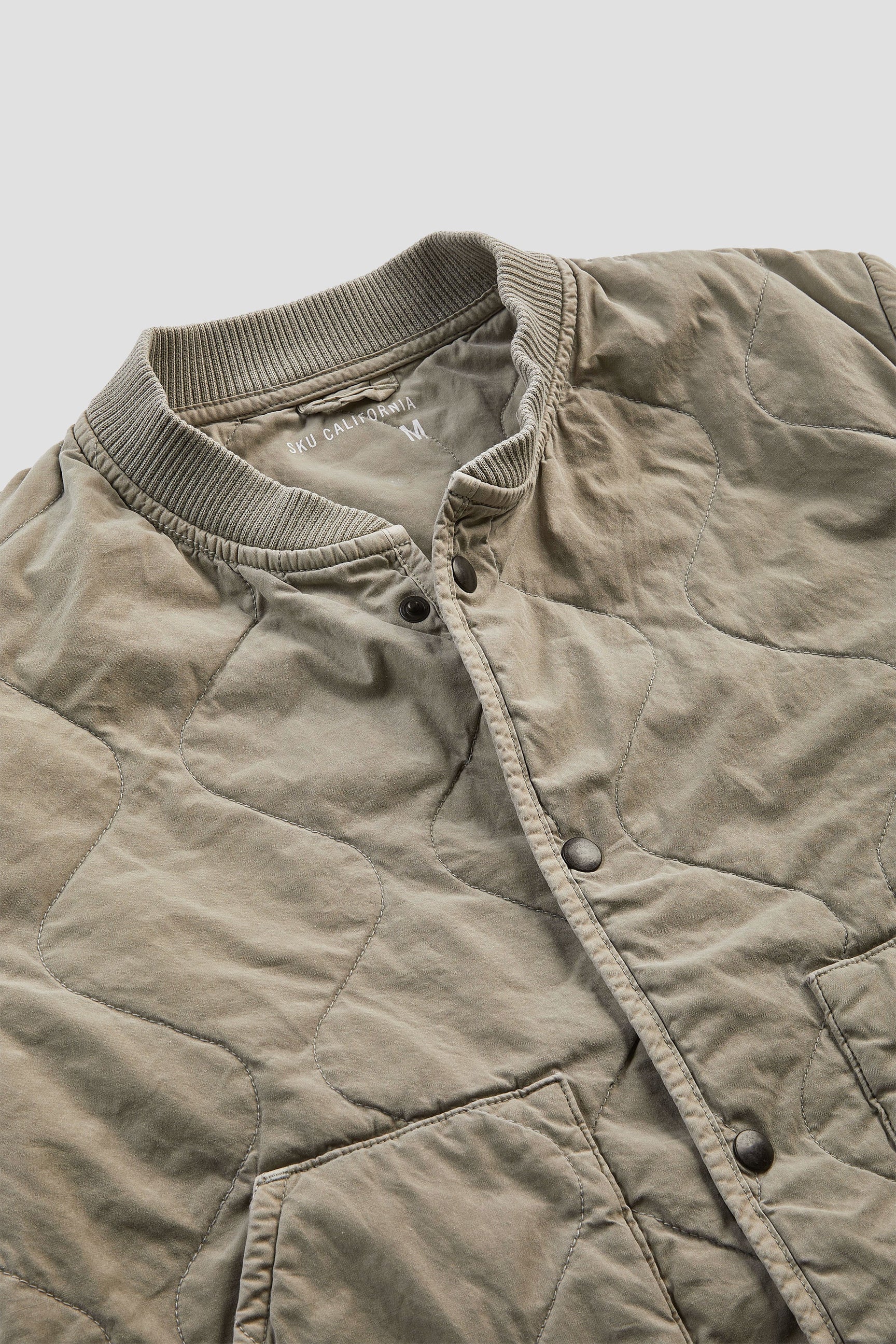 Quilted Bomber Jacket Khaki
