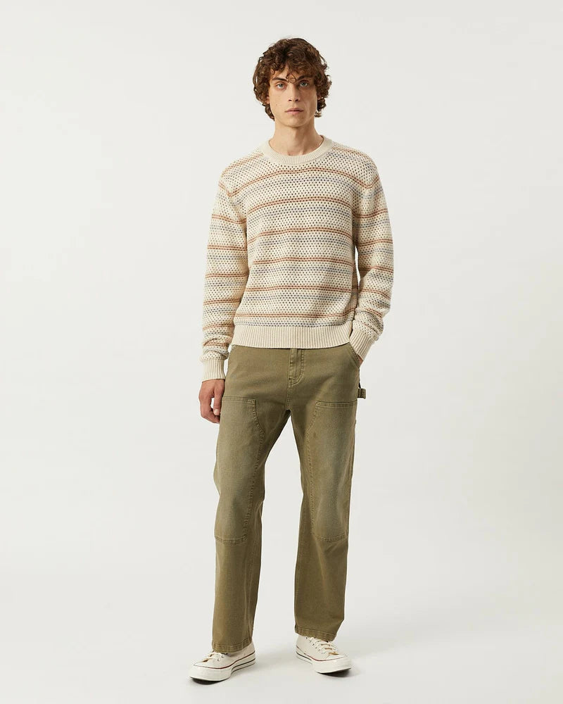 Linen Stripe Crewneck Natural