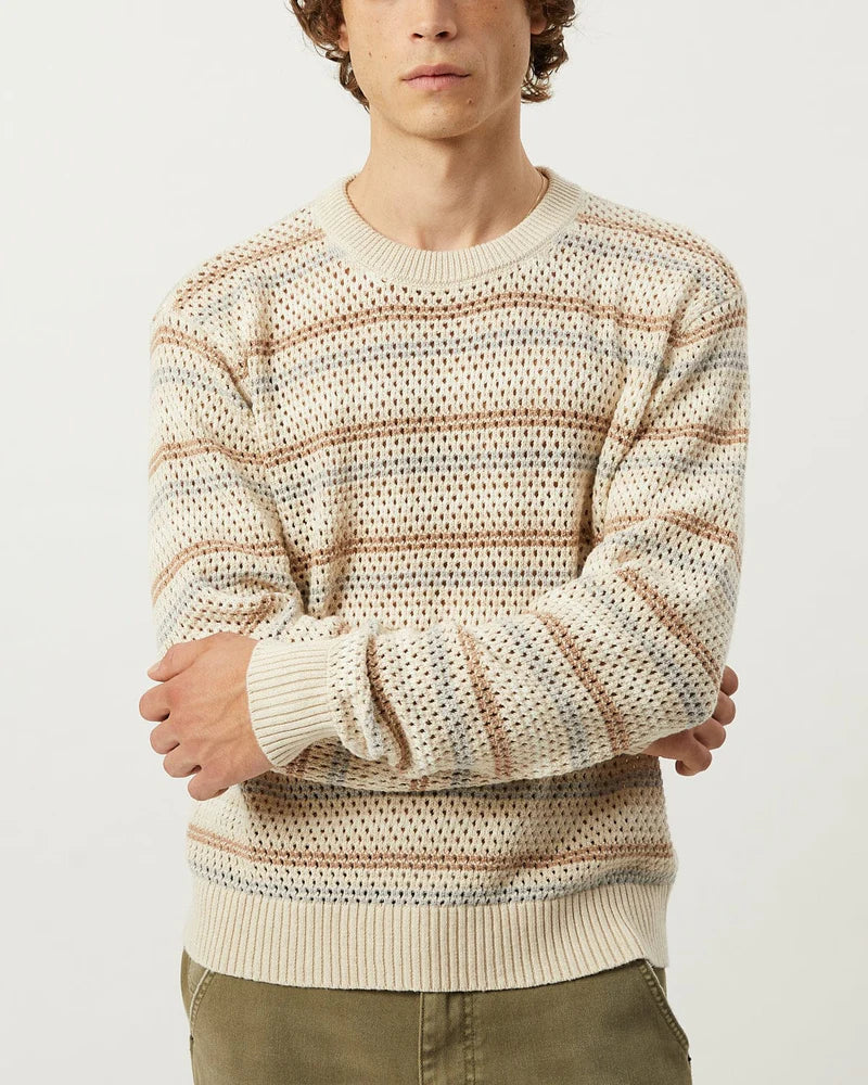 Linen Stripe Crewneck Natural