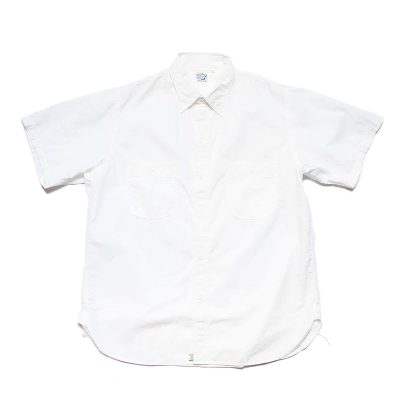 Short Sleeve Chambray Work Shirt White