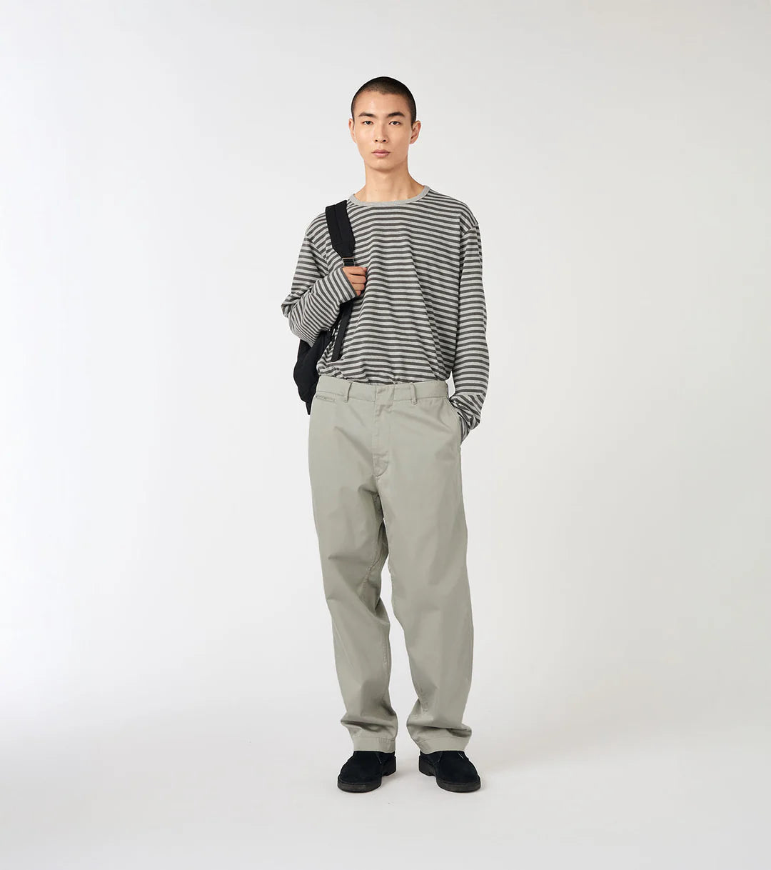 Wide Chino Pants Light Gray