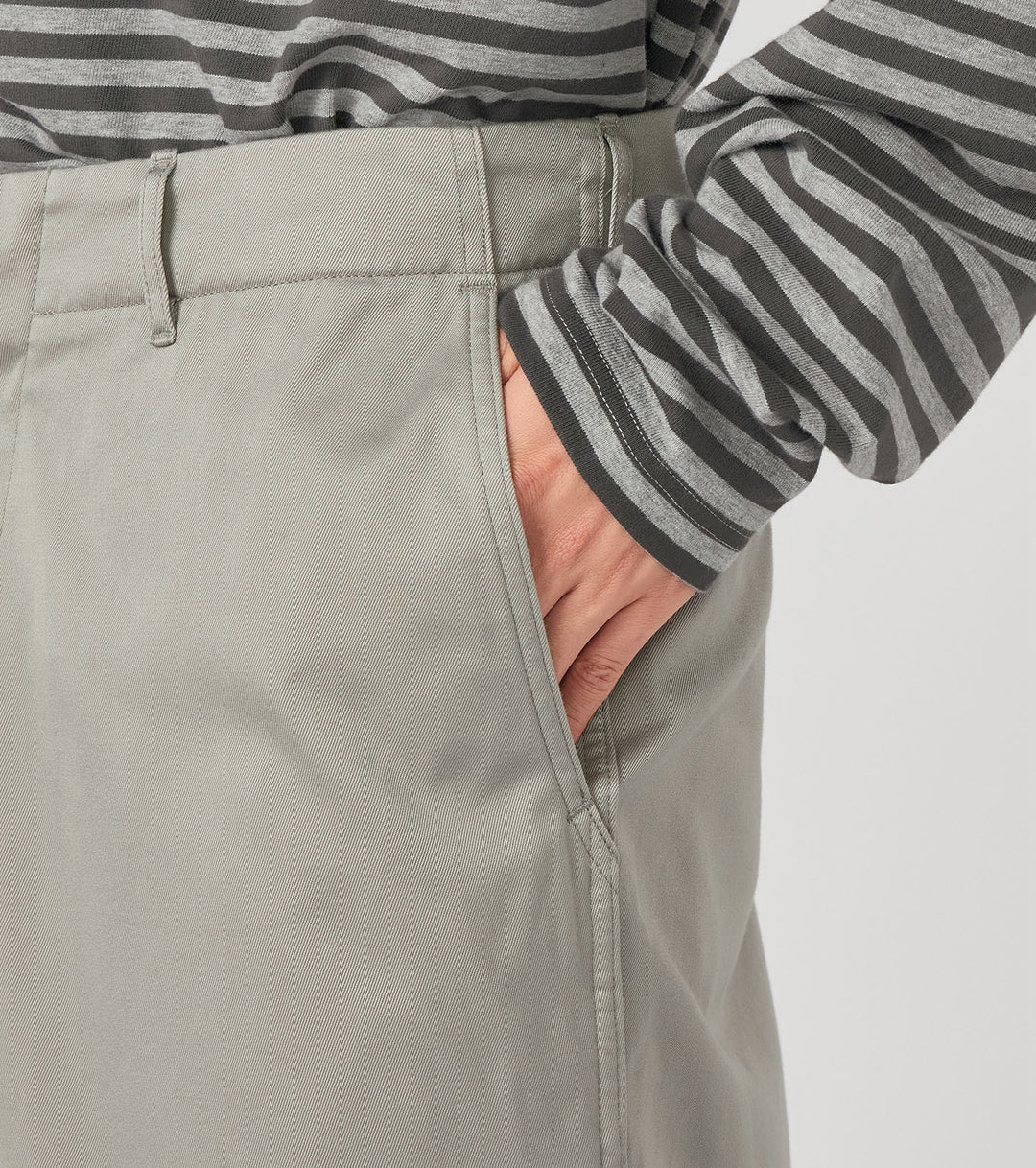 Wide Chino Pants Light Gray