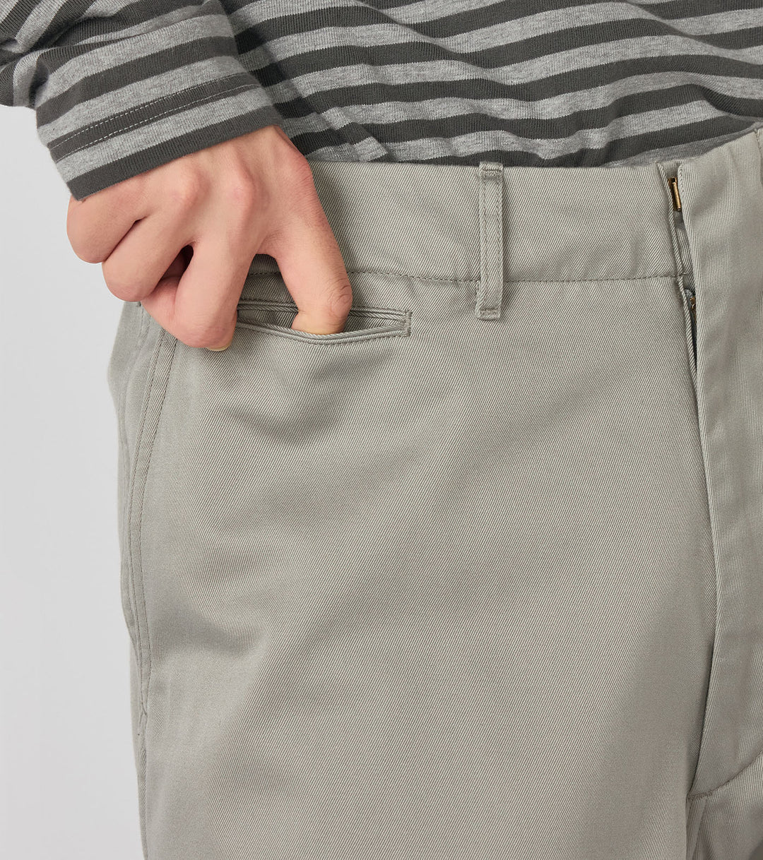Wide Chino Pants Light Gray