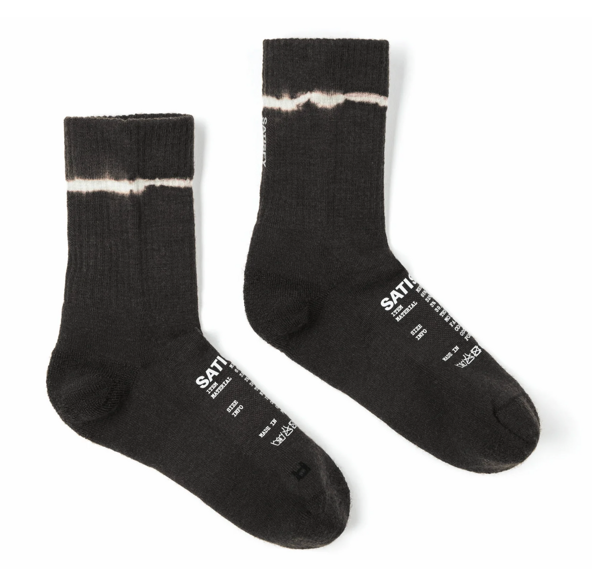 Merino Nylon Tube Socks Black Tie Dye
