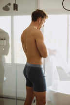 Distress Dye Supima Rib Boxer Brief Black