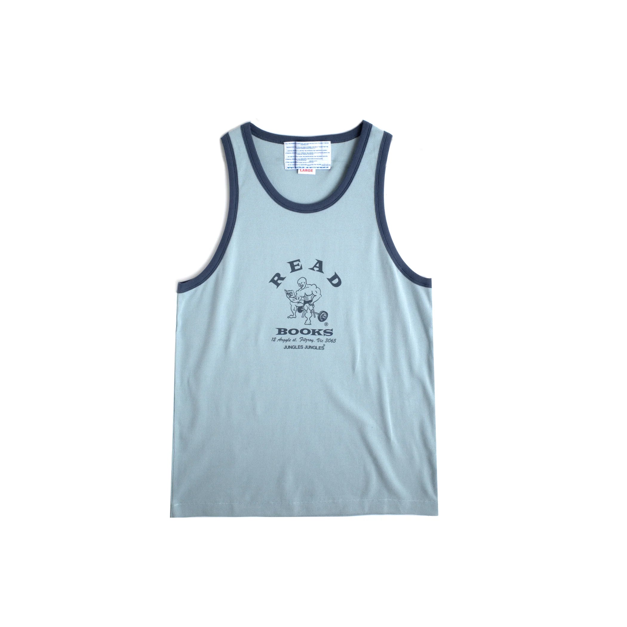 Read More Books Ringer Singlet Blue