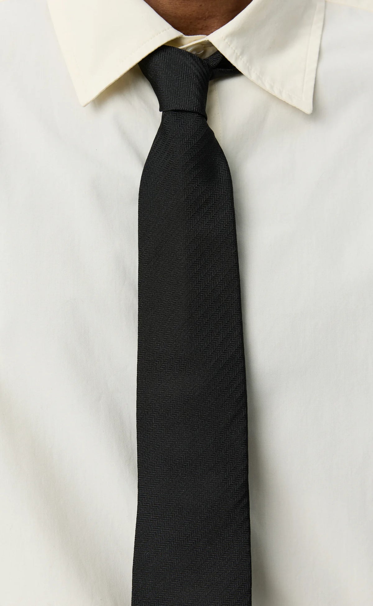 Banquet Tie Black Herringbone