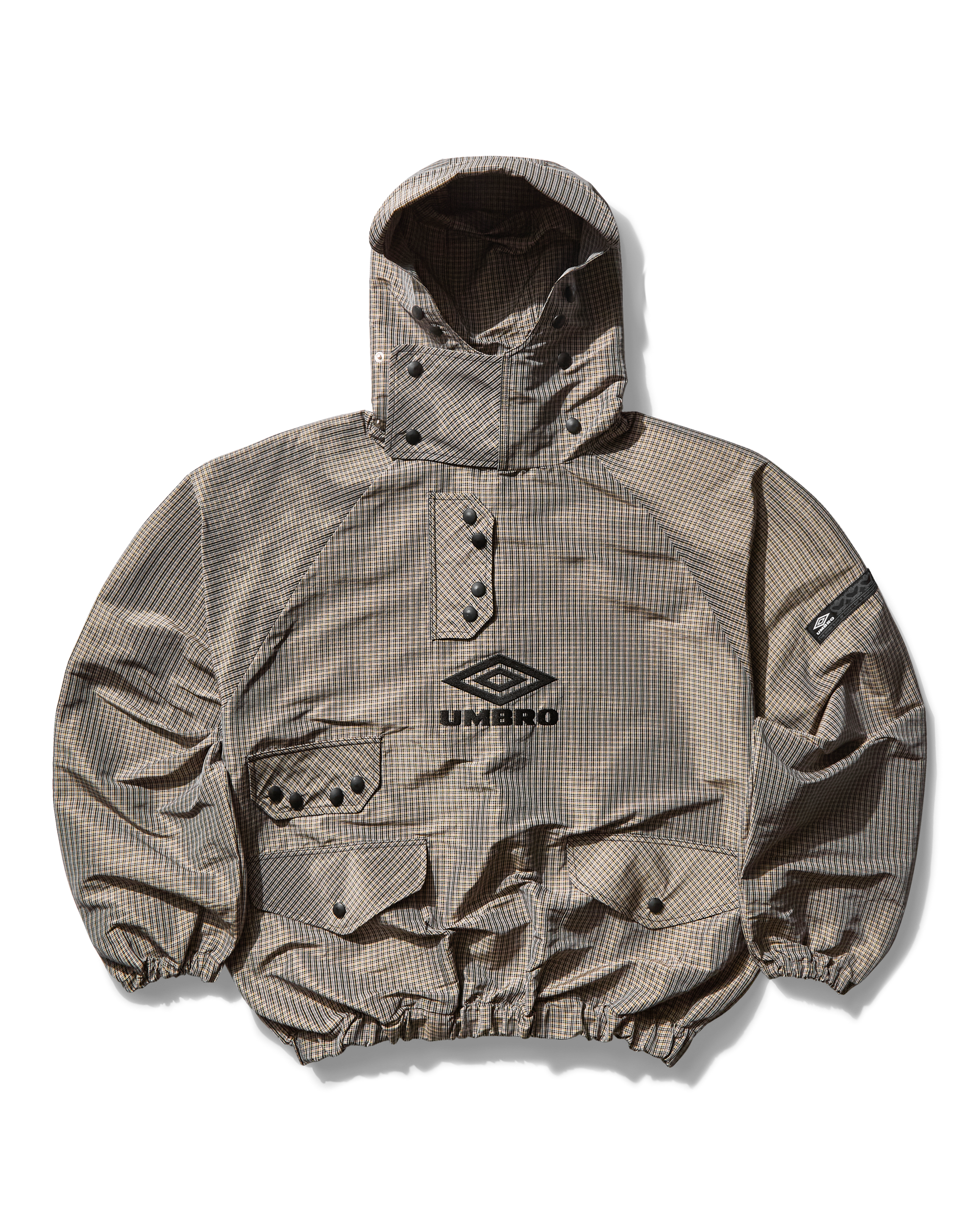 UMBRO チェック柄 ナイロンジャケット Umbro checked cagoule windbreaker jacket in gray and blue | ASOS