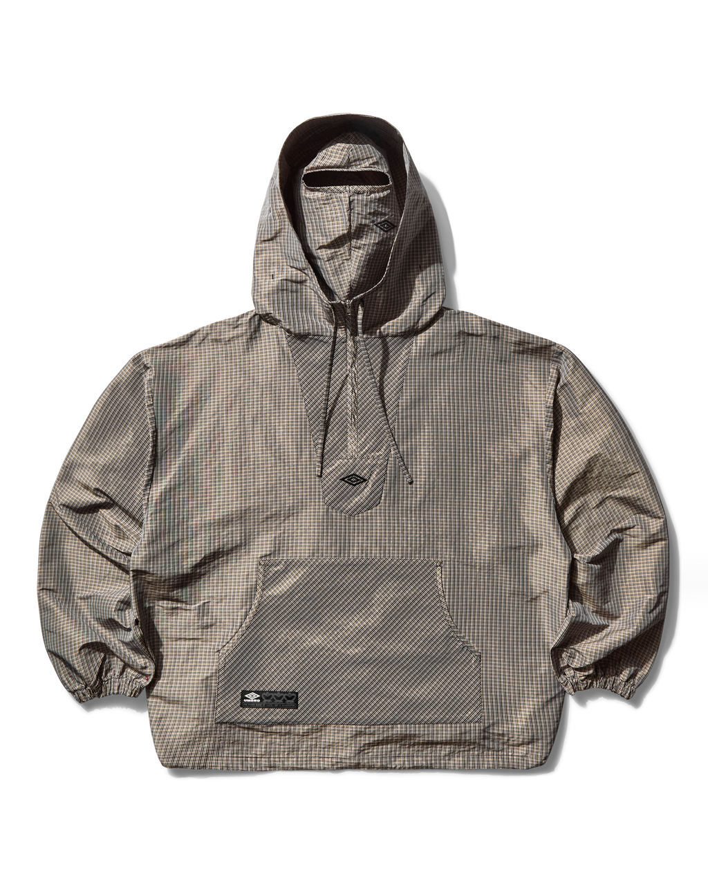 Masked Check Anorak Beige Black
