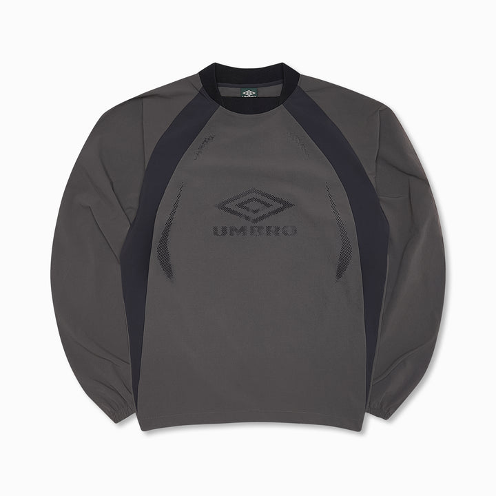 Lasered Nylon Crewneck Grey Black