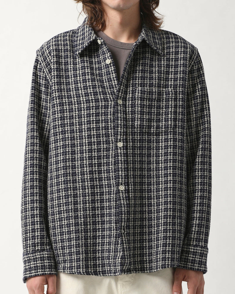 Reverse Tweed Snow Check Blue