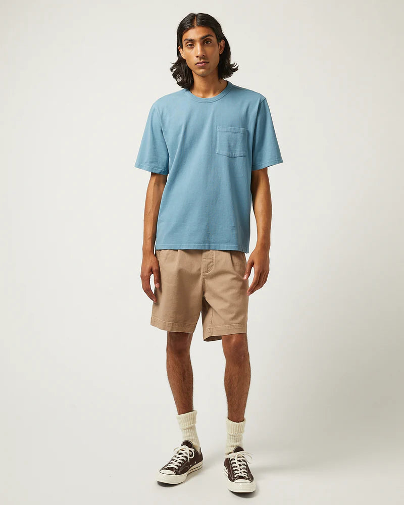 Heavy Twill Pleated Short Khaki