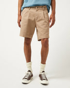 Heavy Twill Pleated Short Khaki