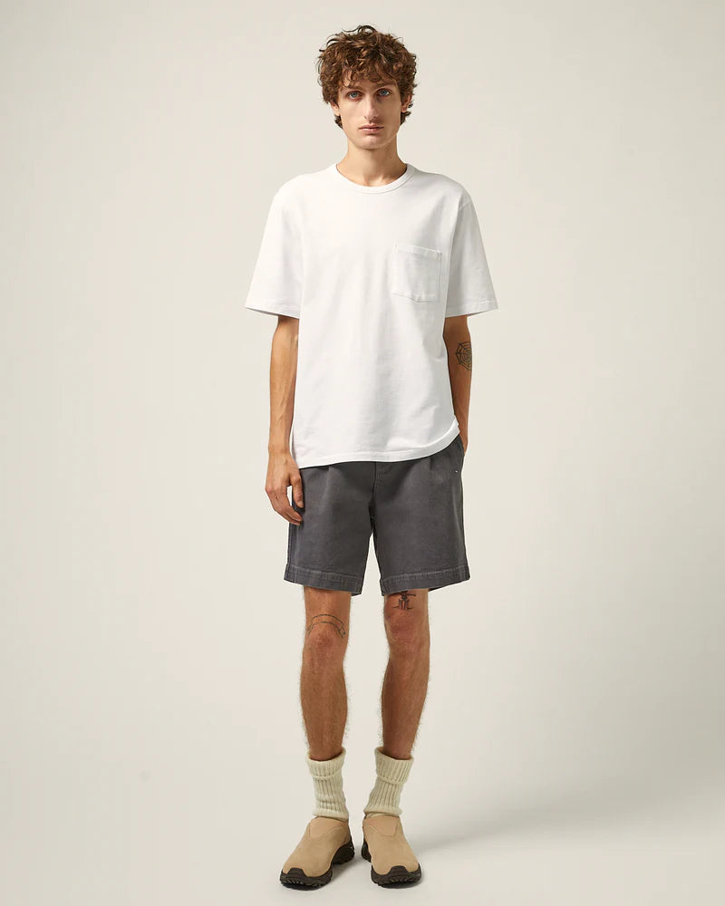 Heavy Twill Pleated Short Grey