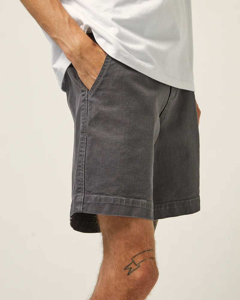 Heavy Twill Pleated Short Grey