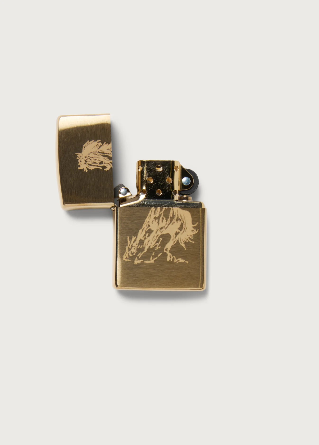 RUNNING HORSE ZIPPO GOLD