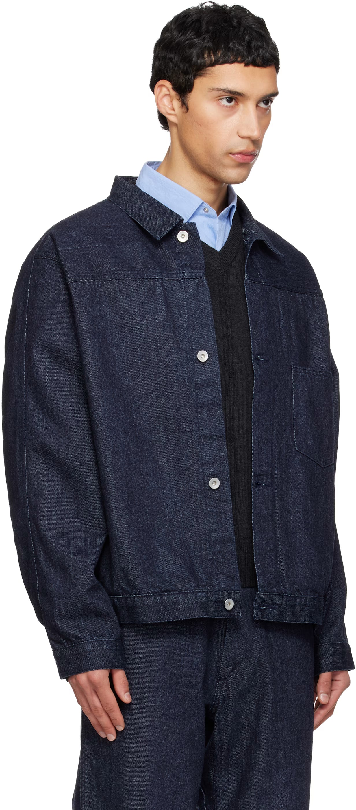 Short Denim Jacket Indigo