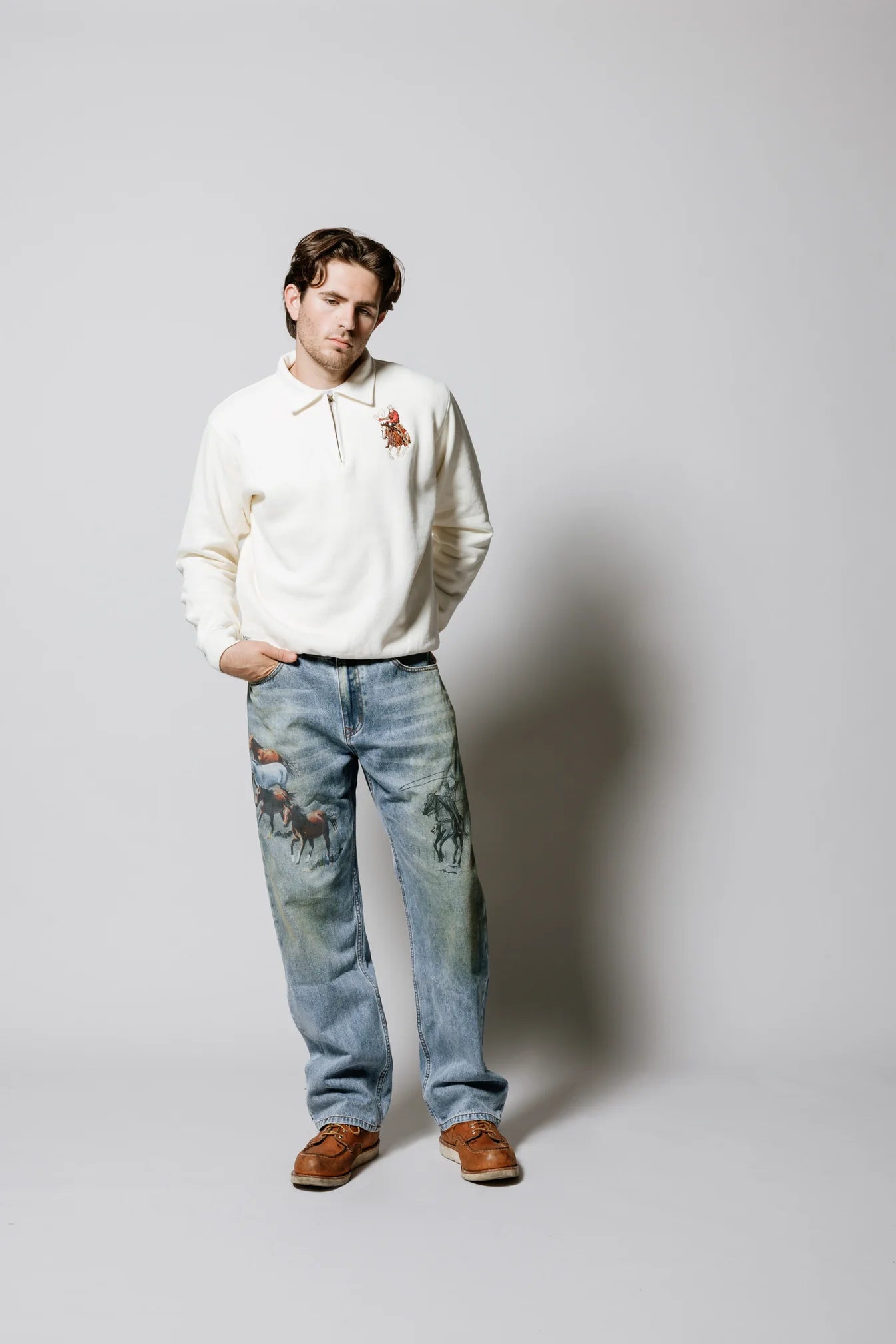 Lasso Sport Quarter Zip Bone