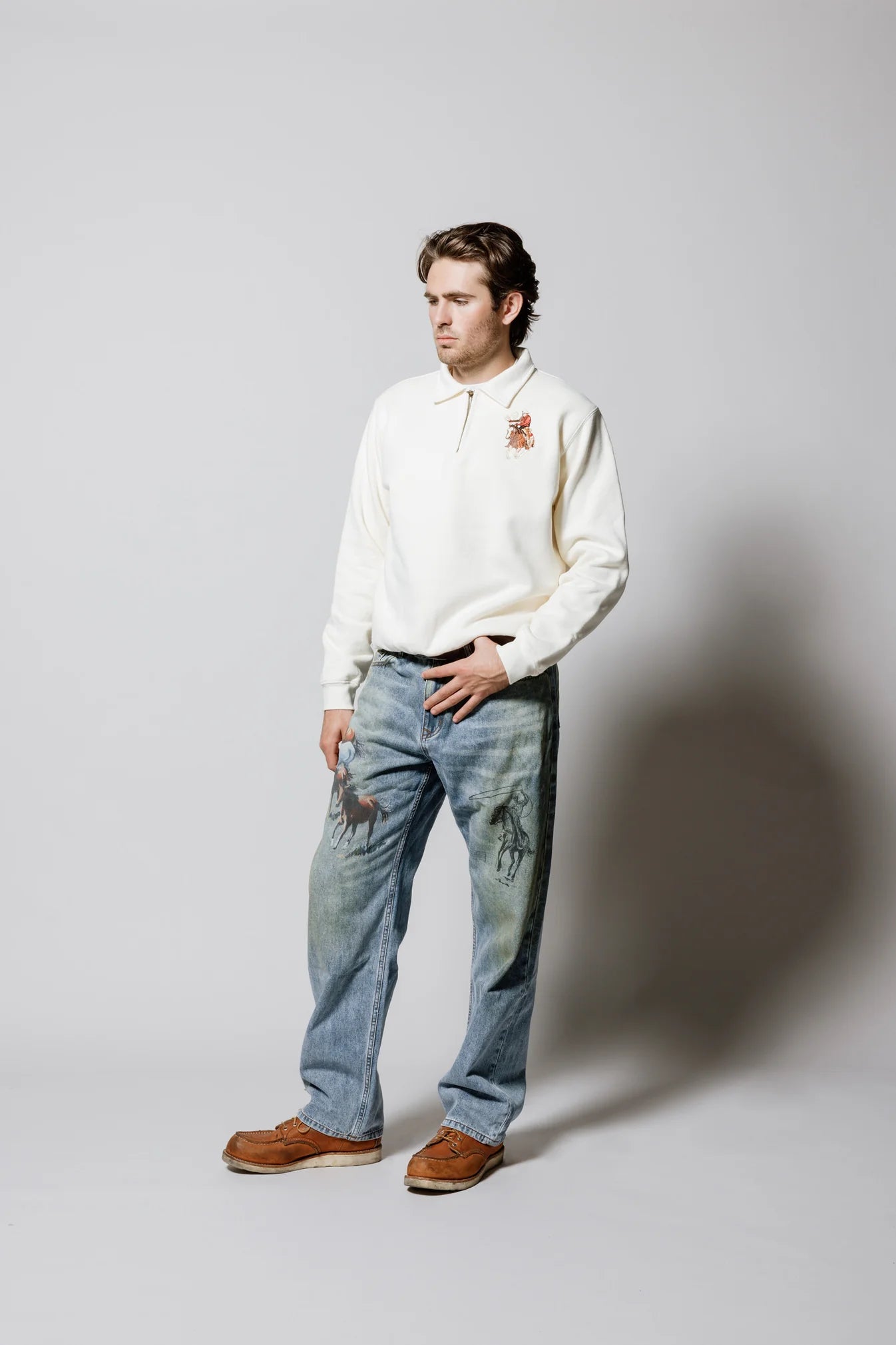 Lasso Sport Quarter Zip Bone