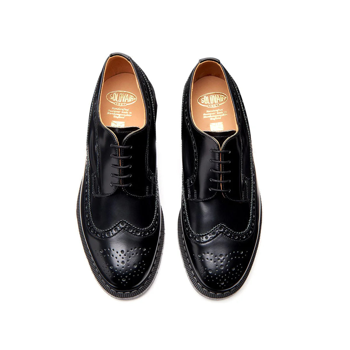 Black Hi-Shine American Brogue Shoe