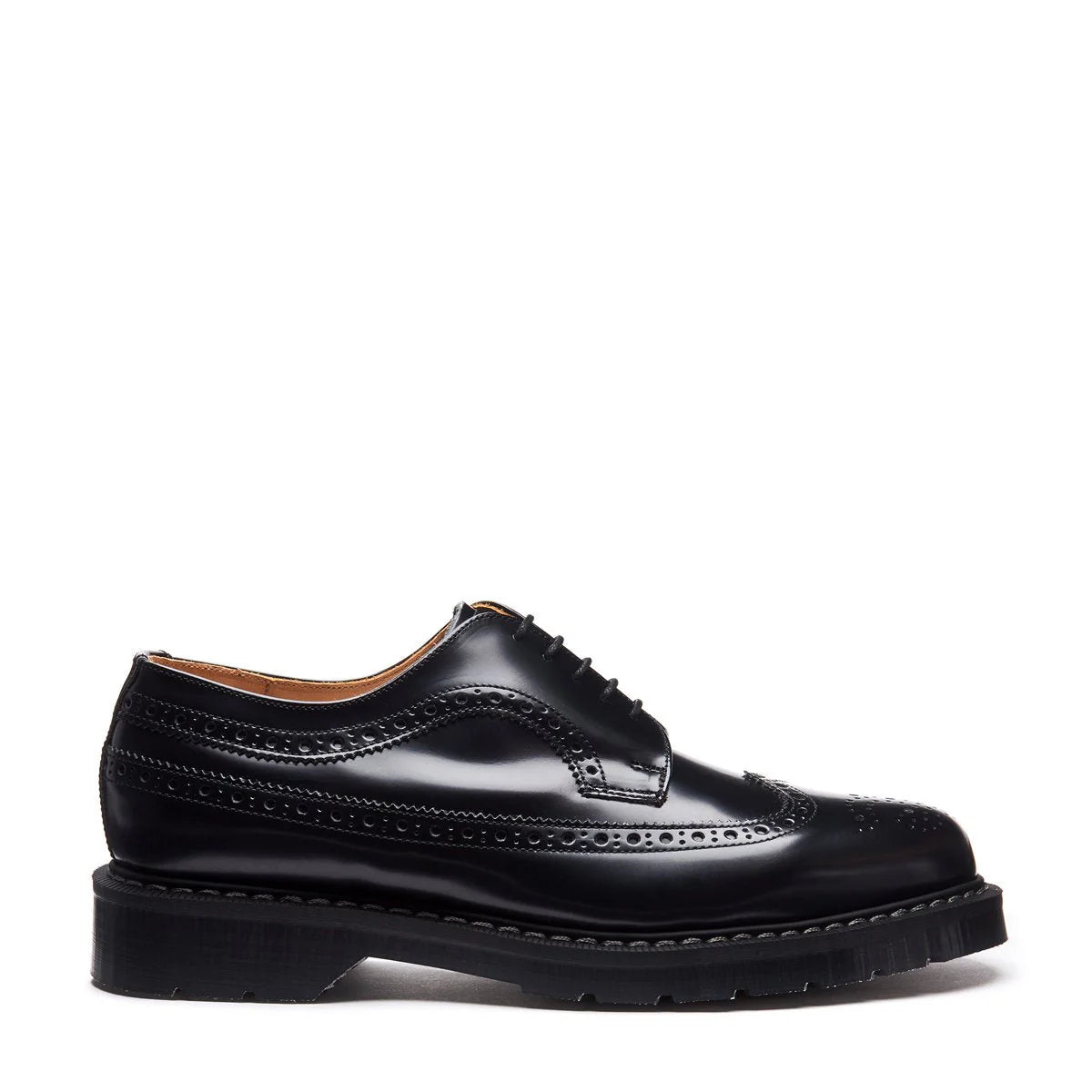 Black Hi-Shine American Brogue Shoe